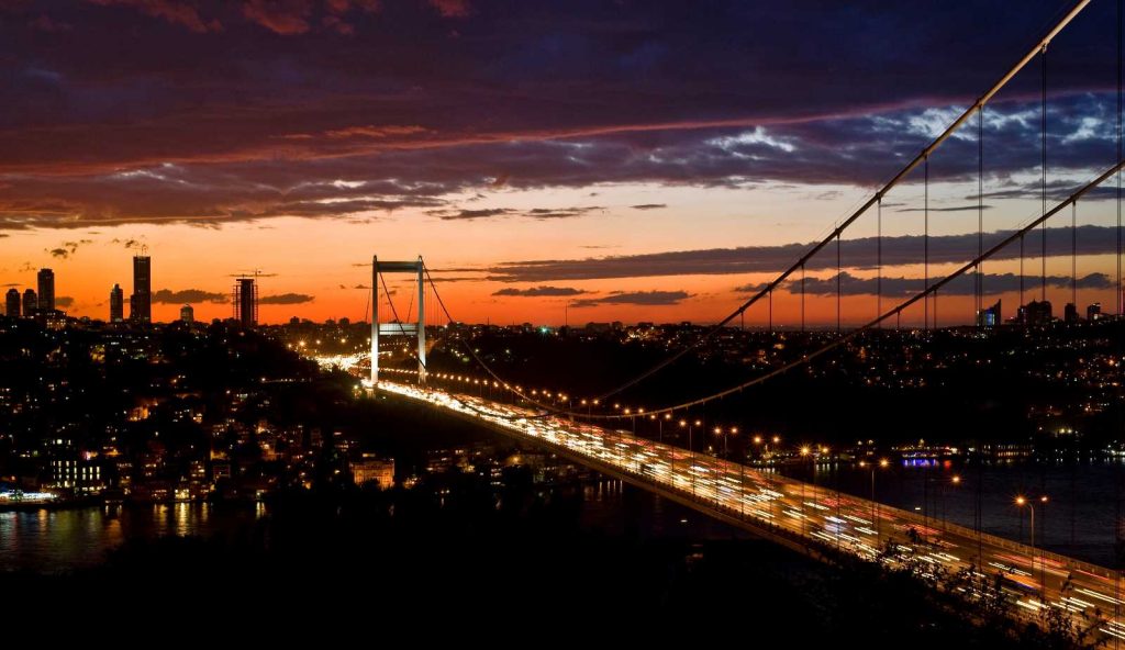 Istanbul Bridge Night time
