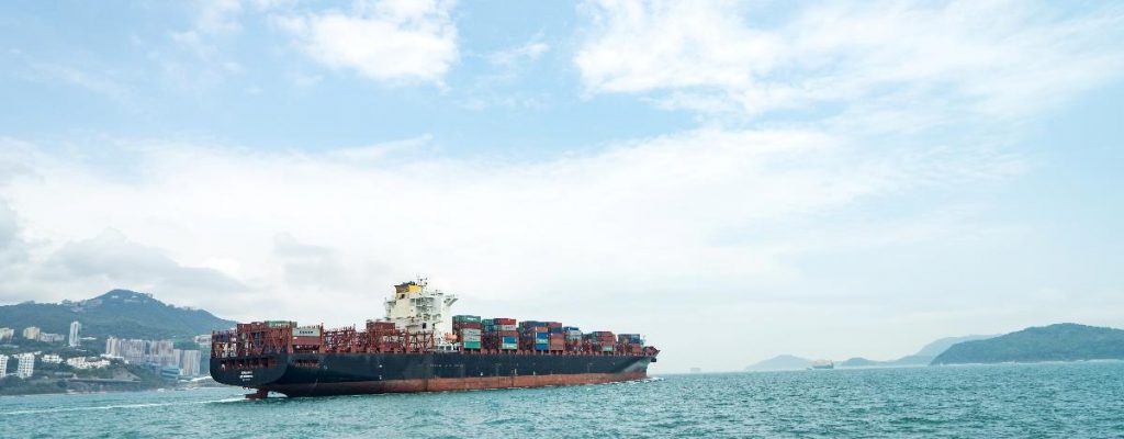 Ship exporting containers to Africa